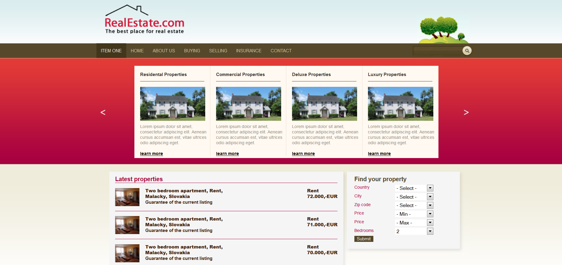 Шаблон сайта Недвижимость №72