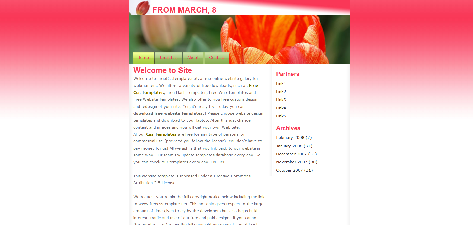 Шаблон сайта Праздники №249