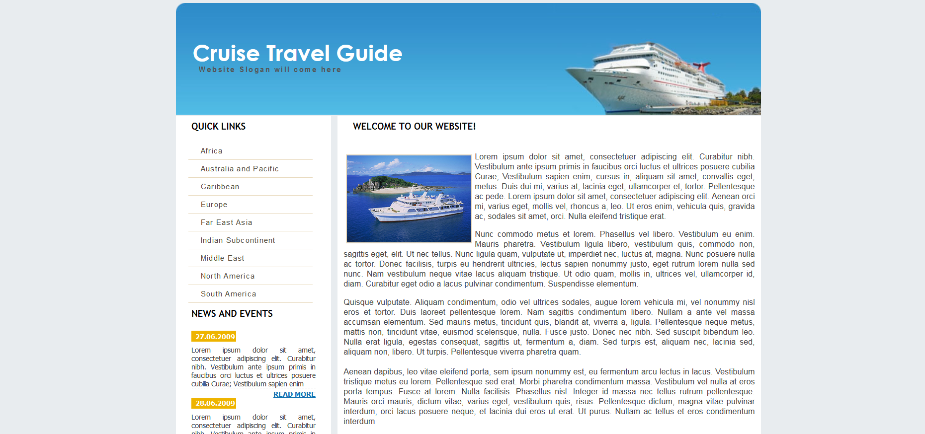 Шаблон сайта Путешествия №399