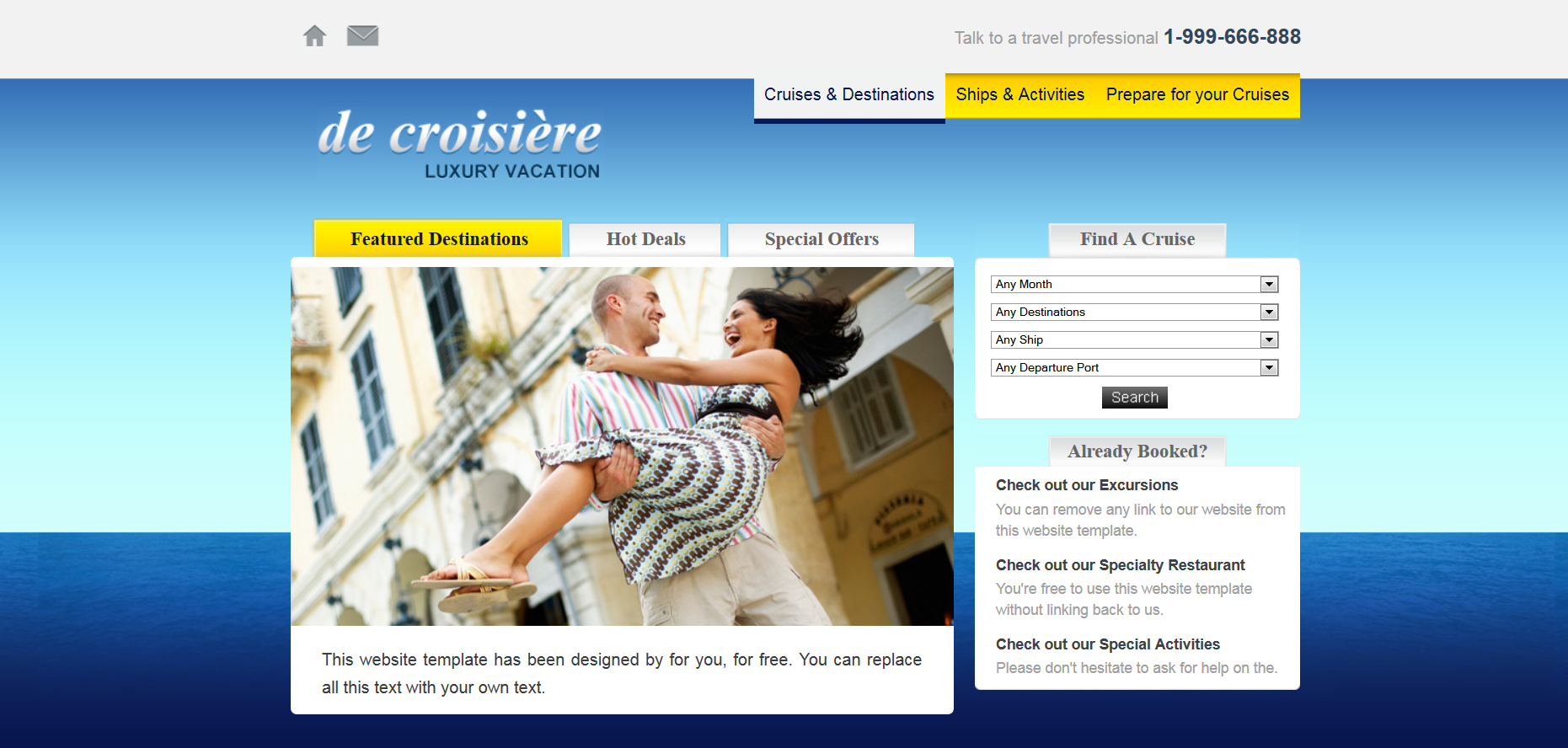 Шаблон сайта Путешествия №695